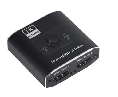 INF 2 i 1 HDMI-svitsj 8K 2.1 48Gbps 1080P 240Hz ABS svart 3-delt