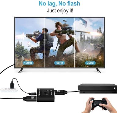 INF 2 i 1 HDMI-svitsj 8K 2.1 48Gbps 1080P 240Hz ABS svart 3-delt