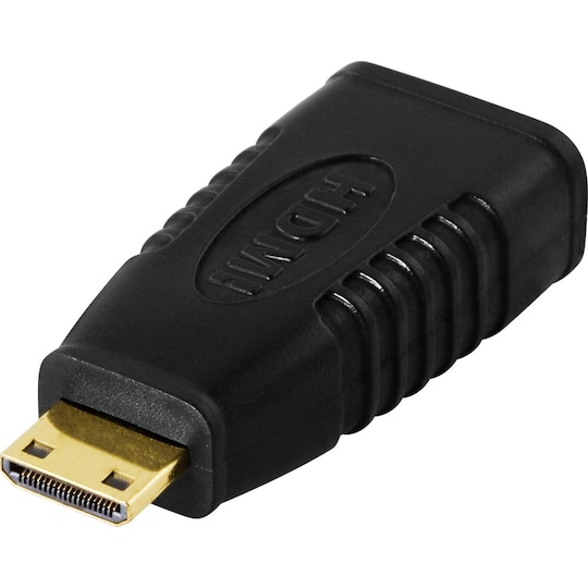 deltaco HDMI adapter, mini HDMI male to HDMI female, 19-pin, gold-pl