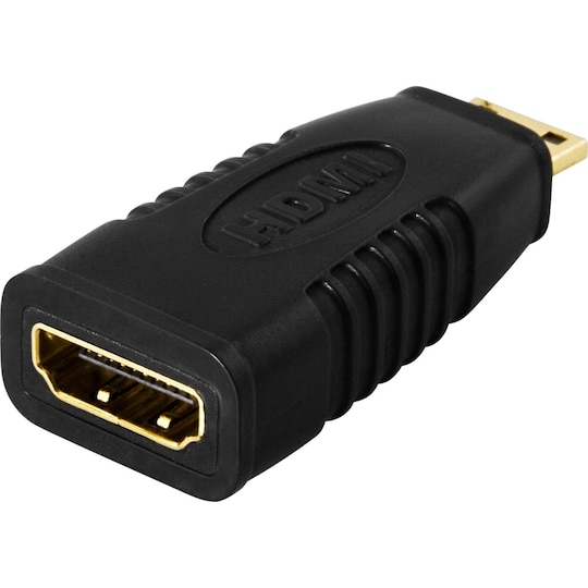 deltaco HDMI adapter, mini HDMI male to HDMI female, 19-pin, gold-pl