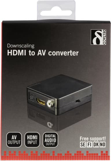 DELTACO Signalomvandlare frÕn HDMI till kompositvideo, svart