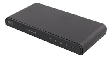 deltaco PRIME HDMI Splitter, 1 to 4 splitter, 4K, HDCP, 3D, black