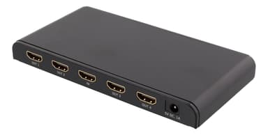 deltaco PRIME HDMI Splitter, 1 to 4 splitter, 4K, HDCP, 3D, black