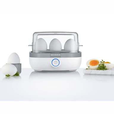 Severin Eggekoker 6 egg hvit LED & lydhvit EK3164
