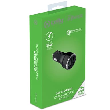Celly Billader 2xUSB QC3 Max 36W