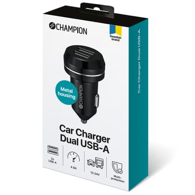 Champion Billader 24W 2-Port Sort