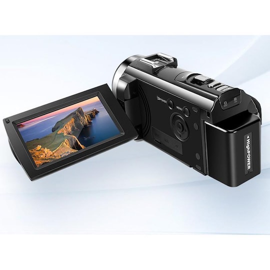 Videokamera 1080P / 24MP / 16x zoom og roterbar LCD-skjerm