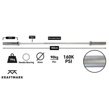 Kraftmark Vektstang 50 mm - Teknikk 10 kg