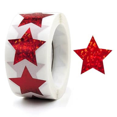 Glitter Star Stickers New Year Christmas 500-deler rød