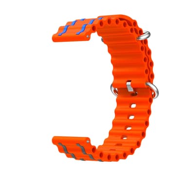 Klokkebånd silikon oransje 22 mm