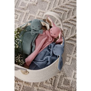 Teddykompaniet Diinglisar, snusteppe, kanin, Muslin rosa