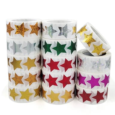 Glitter Star Stickers New Year Christmas 500-deler Gull