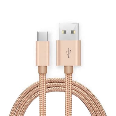 Nylon USB Type C-kabel Hurtiglading Gull 1 m