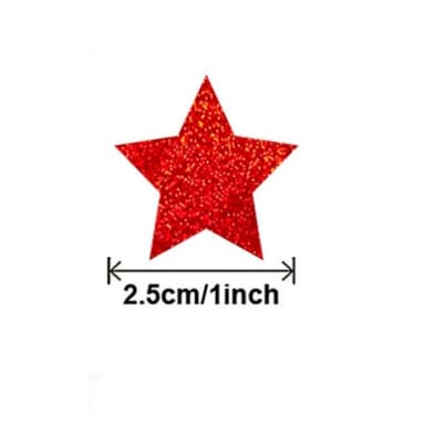 Glitter Star Stickers New Year Christmas 500-deler rød