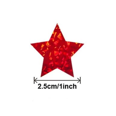 Glitter Star Stickers New Year Christmas 500-deler rød