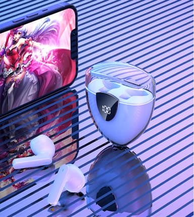 Støyreduserende trådløse ørepropper Bluetooth 5.3 RGB Sort