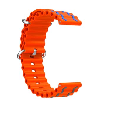 Klokkebånd silikon oransje 20 mm