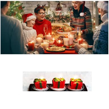 Julelys 3 stk rød