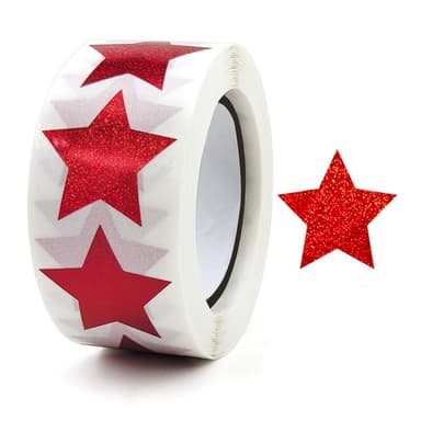 Glitter Star Stickers New Year Christmas 500-deler rød