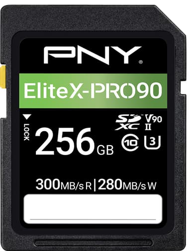 PNY 256GB X-PRO 90 Class 10 U3 V90 UHS-II SD Flash minnekort
