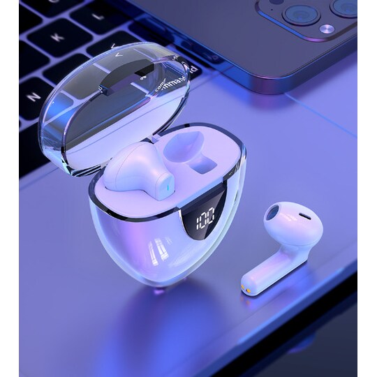 Støyreduserende trådløse ørepropper Bluetooth 5.3 RGB Sort