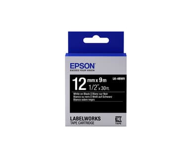 Epson Label Cartridge Vivid - LK-4BWV Vivid White/Black 12/9, Hvitt på svart, 1