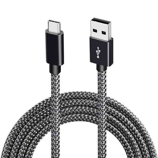 INF USB 2.0 til USB-C-kabel 3A hurtiglading Sort 2 m