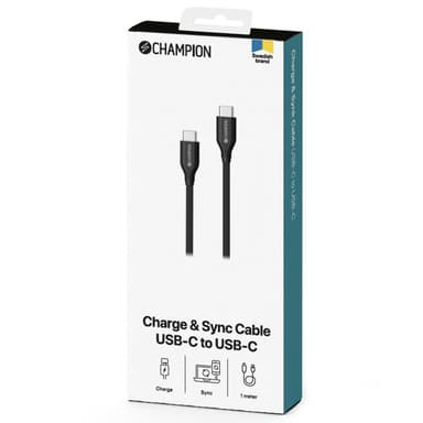 Champion USB-C-kabel 60W 1m Sort