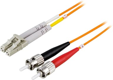 deltaco OM1 Fiber cable, LC - ST, duplex, UPC, 62,5/125, 2m, orange