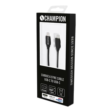 Champion USB-C-kabel 60W 1m Sort