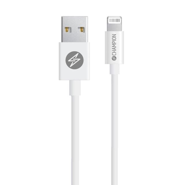 Champion USB-A til Lightning-kabel 1m Hvit