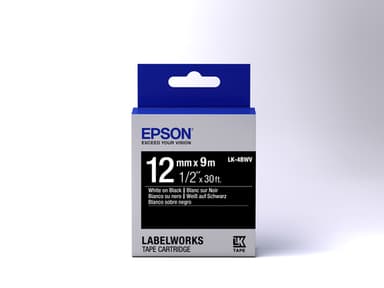 Epson Label Cartridge Vivid - LK-4BWV Vivid White/Black 12/9, Hvitt på svart, 1