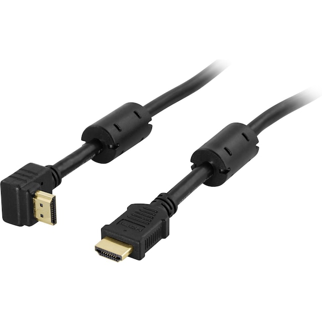 DELTACO HDMI-kabel, v1.4+Ethernet, 19-pin ha-ha, 1080p,vinkl.svart, 5m