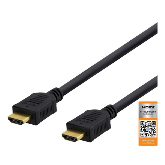 DELTACO HDMI-kabel, Premium High Speed HDMI with Ethernet, 4K, U