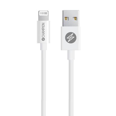 Champion USB-A til Lightning-kabel 1m Hvit