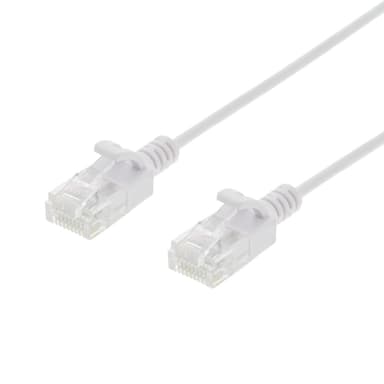 deltaco U/UTP Cat6 patch cable slim, 2.6 mm⌀, 1.5m, 500MHz, white