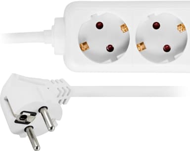 DELTACO grenuttak 4x CEE 7/4 1x CEE 7/7, 5m kabel, hvit