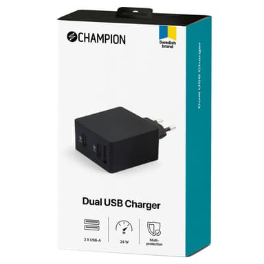 Champion Lader 24W 2-Port Sort