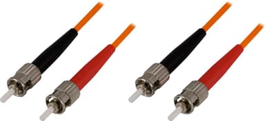 DELTACO fiberkablage ST - ST, duplex, 62,5/125, multimode, OM1, 0,5m