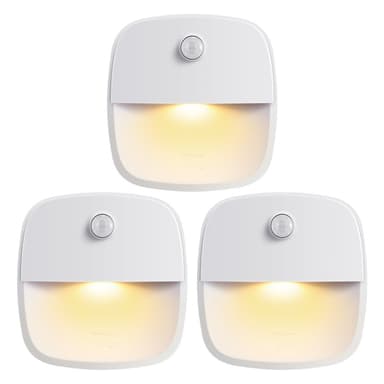 LED bevegelsessensor nattlys 3-pak Varm hvit