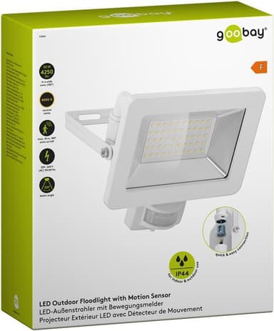 Goobay LED-spotlight for utendørs bruk, 50 W, med bevegelsesdetektor