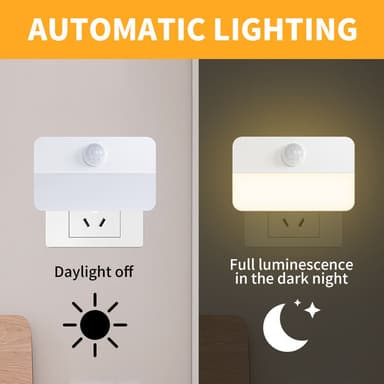 LED bevegelsessensor nattlys 3-pak Varm hvit