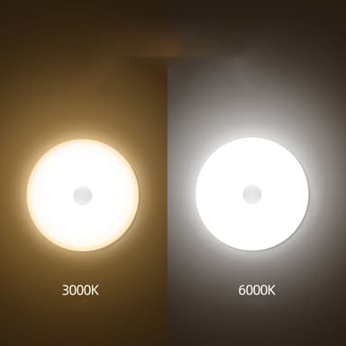 LED bevegelsessensor nattlys 6000K/3000K Hvit
