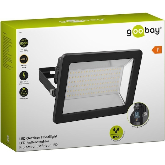 Goobay LED-spotlight for utendørs bruk, 100 W