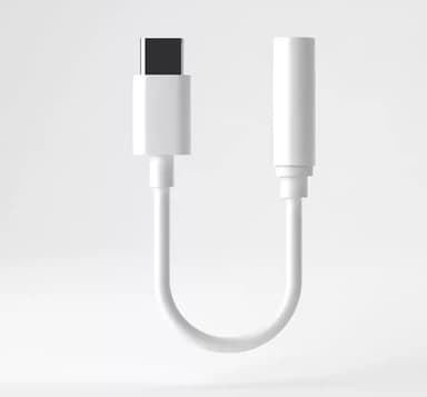 USB C til 3,5 mm hodetelefonkontaktadapter 2-pak Hvit