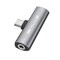 INF USB-C til 3,5 mm adapter for hodetelefoner og lader Grå
