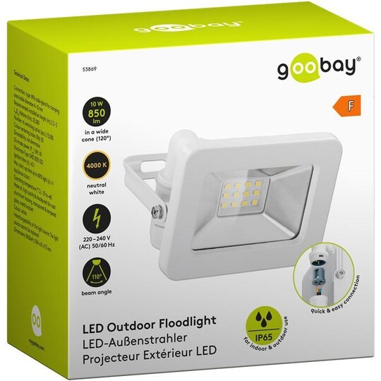 Goobay LED-spotlight for utendørs bruk, 10 W