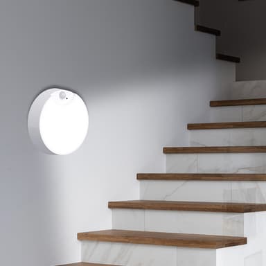 LED bevegelsessensor nattlys USB oppladbart Hvit
