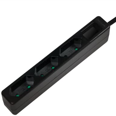 Grenuttak Slim Euro 3-veis 1,5m Svart