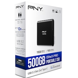 PNY EliteX-PRO USB 3.2 Gen 2x2 Type-C bærbar SSD 500GB